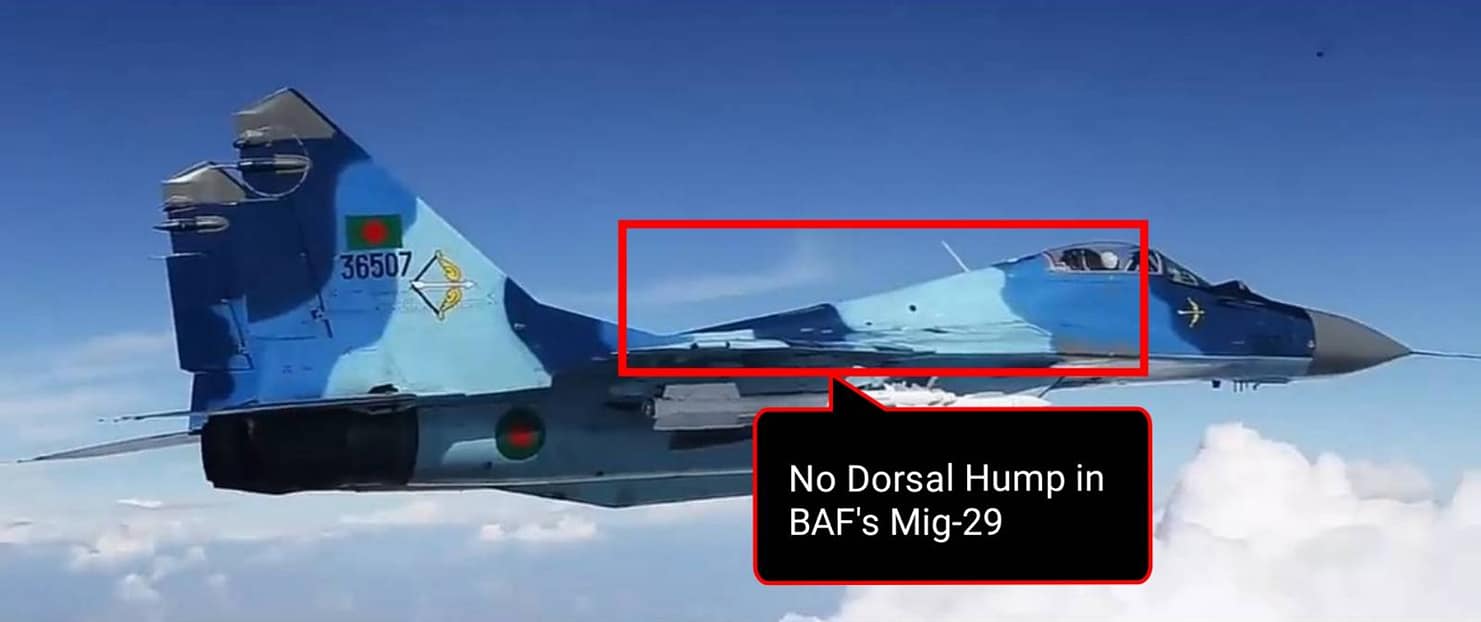 No Dorsal Hump in BAF Mig-29