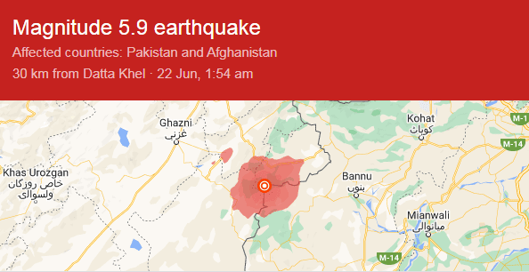 Earthquake in Afghanistan 