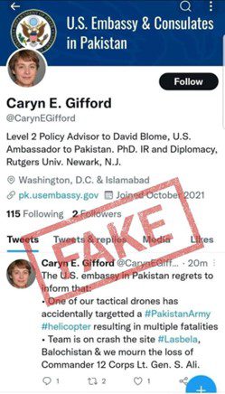Fake account of US official